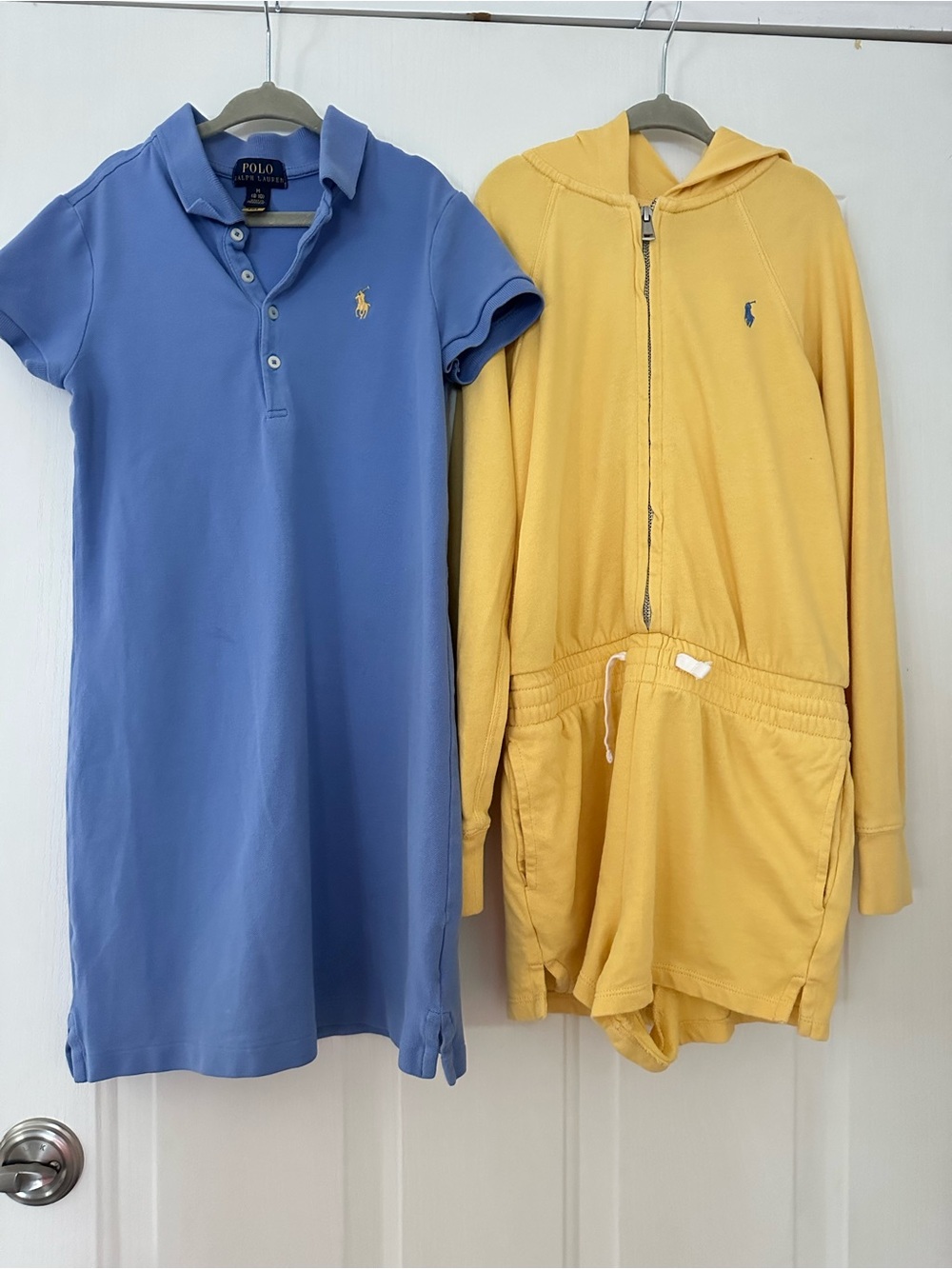 Polo Ralph Lauren Girls Polo Dress and Terry Hooded Romper Bundle